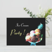 ICE CREAM BIRTHDAY PARTY KAART (Staand voorkant)