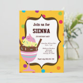 Ice Cream Birthday party Kaart (Staand voorkant)