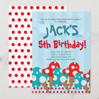 Ice Cream Birthday Party Kaart