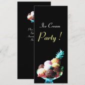 ICE CREAM BIRTHDAY PARTY KAART (Voorkant / Achterkant)