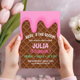 Ice Cream Birthday Party Kaart