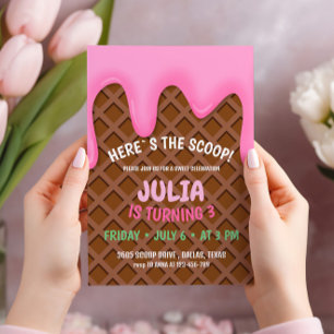 Ice Cream Birthday Party Kaart