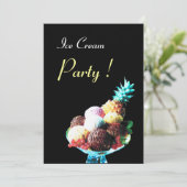 ICE CREAM BIRTHDAY PARTY KAART (Staand voorkant)