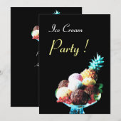 ICE CREAM BIRTHDAY PARTY KAART (Voorkant / Achterkant)