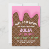 Ice Cream Birthday Party Kaart (Voorkant)