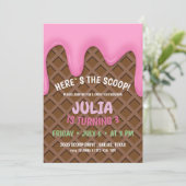 Ice Cream Birthday Party Kaart (Staand voorkant)