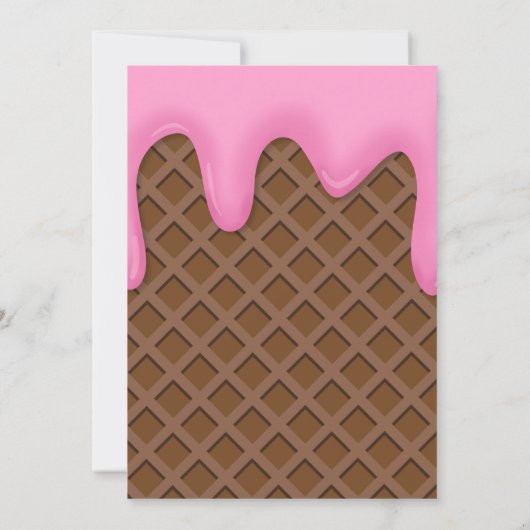 Ice Cream Birthday Party Kaart (Achterkant)