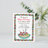Ice Cream Birthday Party nodigt uit Briefkaart (Staand voorkant)