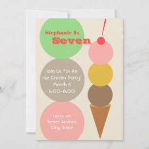 Ice Cream Birthday Party nodigt uit Kaart