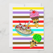 Ice Cream Birthday Party nodigt uit Kaart (Achterkant)