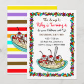 Ice Cream Birthday Party nodigt uit Kaart (Voorkant / Achterkant)