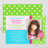 Ice Cream Birthday party over meisjes Kaart (Voorkant / Achterkant)