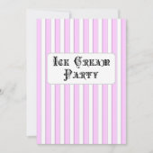 Ice Cream Birthday Party Pink Stripe Kaart (Voorkant)