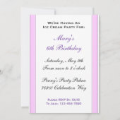 Ice Cream Birthday Party Pink Stripe Kaart (Achterkant)