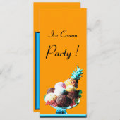 ICE CREAM BIRTHDAY PARTY Red Oranje Blue Kaart (Voorkant / Achterkant)