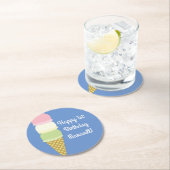 Ice Cream Birthday Party Ronde Kartonnen Onderzetter (Insitu)