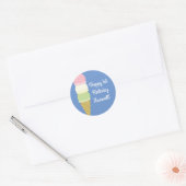 Ice Cream Birthday Party Ronde Sticker (Envelop)