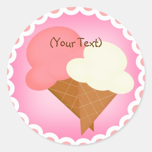 Ice Cream Birthday Party Sticker (Voorkant)