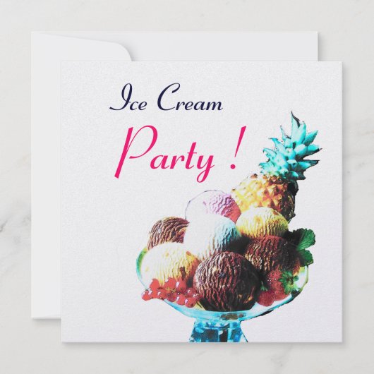 ICE CREAM BIRTHDAY PARTY, white ice metallic Kaart (Voorkant)