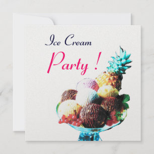 ICE CREAM BIRTHDAY PARTY, white ice metallic Kaart