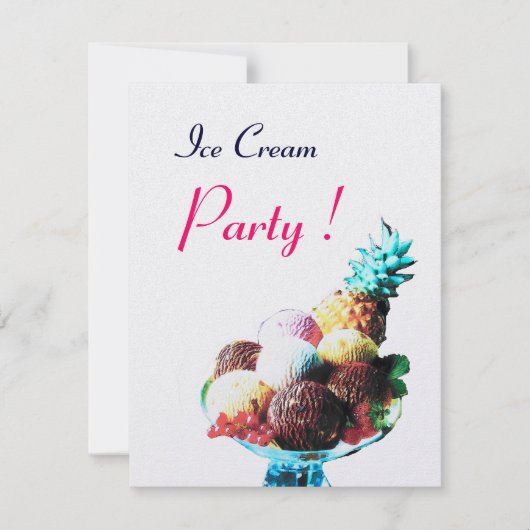 ICE CREAM BIRTHDAY PARTY, white ice metallic Kaart (Voorkant)