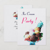 ICE CREAM BIRTHDAY PARTY, white ice metallic Kaart (Voorkant / Achterkant)