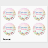Ice Cream Birthday Ronde Sticker (Vel)