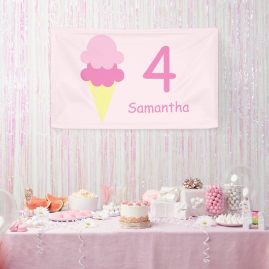 Ice Cream Birthday Spandoek (Feest)