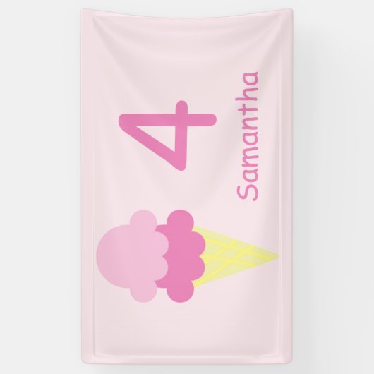 Ice Cream Birthday Spandoek (Verticaal)
