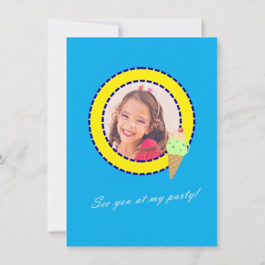 Ice Cream Birthday Summer Kaart (Achterkant)