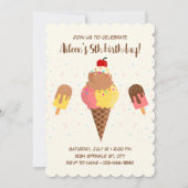 Ice Cream Birthday Uitnodiging (Voorkant)