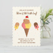 Ice Cream Birthday Uitnodiging (Staand voorkant)