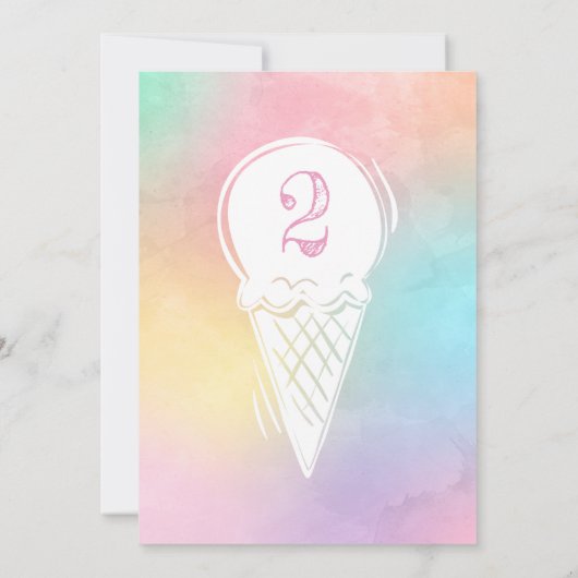 Ice Cream Birthday Uitnodiging (Achterkant)