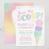 Ice Cream Birthday Uitnodiging (Voorkant / Achterkant)