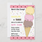 Ice Cream Birthday Uitnodiging (Voorkant)