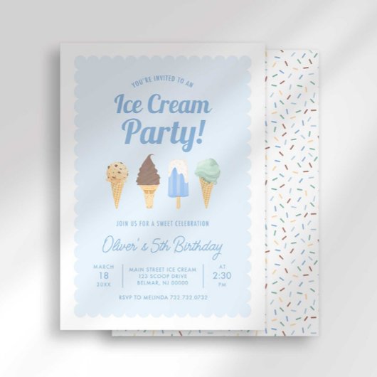 Ice Cream Birthday Uitnodiging