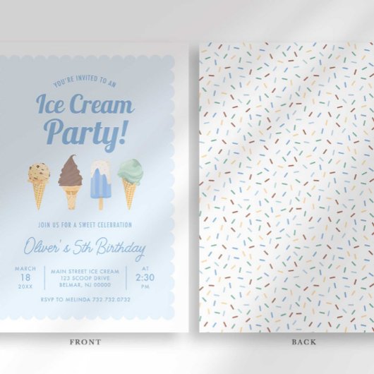Ice Cream Birthday Uitnodiging