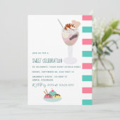Ice Cream Birthday-uitnodiging Kaart (Staand voorkant)