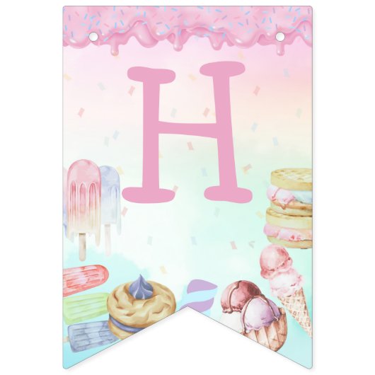 Ice Cream Birthday Vlaggetjes (Tweede vlag)