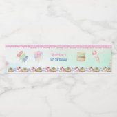 Ice Cream Birthday Waterfles Etiket (Enkel label)