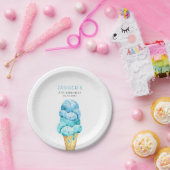 Ice Cream Blue Boys Birthday Party Papieren Bordje (Feest)