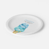 Ice Cream Blue Boys Birthday Party Papieren Bordje (Gekanteld)