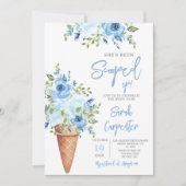 Ice Cream Blue Floral Vrijgezellenfeest Kaart (Voorkant)
