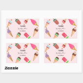 Ice Cream Blue Pink Popsics Rechthoekige Sticker (Vel)