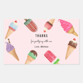 Ice Cream Blue Pink Popsics Rechthoekige Sticker (Voorkant)