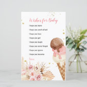 Ice Cream Boho Floral wenst Baby Kaart (Staand voorkant)