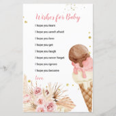 Ice Cream Boho Floral wenst Baby Kaart (Voorkant)