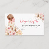 Ice cream Boho Luier Raffle Baby shower Informatiekaartje (Voorkant)