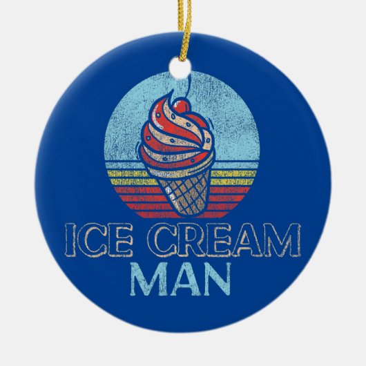 Ice Cream Boy Cone Sundae Retro  Ice Cream Keramisch Ornament (Voorkant)