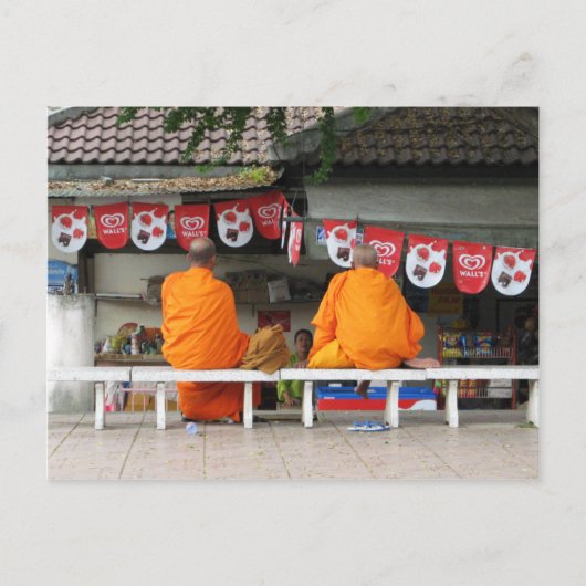 Ice Cream Break ... Buddhist Monks Thailand Briefkaart (Voorkant)